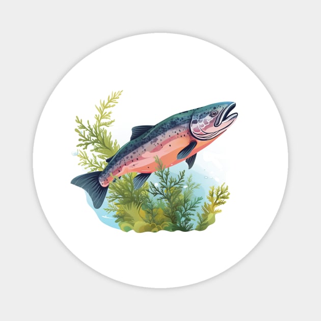 Pacific Northwest Salmon Magnet by zooleisurelife